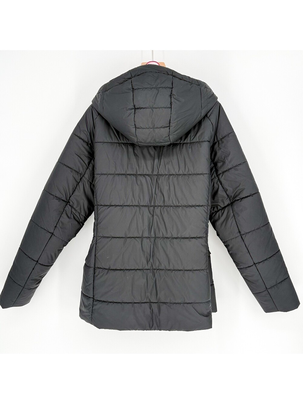 Patagonia Transitional Hooded Puffer Jacket Black Women's L - Picture 2 of 13